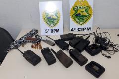 Polícia Militar apreende submetralhadora, munições e rádios comunicadores no Norte do estado