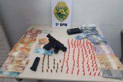 Em Londrina, homem envolvido com tráfico de drogas é preso pela PM; mais de R$ 1,2 em dinheiro são apreendidos