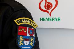 Policiais militares de Ponta Grossa doam sangue em comemoração aos 164 anos da PMPR
