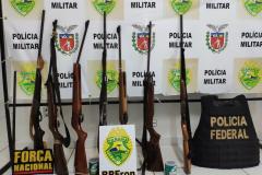 Batalhões da PM e outros órgãos deflagram operação e prendem pessoas, armas e munições no Oeste do estado