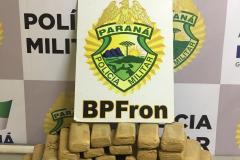 BPFron apreende mais de 25 quilos de maconha na Fronteira de Paraná com o Paraguai