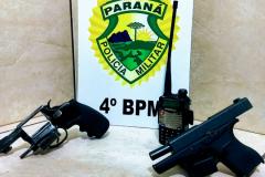 Dupla é flagrada pela PM com arma em Maringá (PR), no Noroeste do Estado