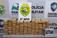 Após acidente, PM apreende mais de 60 quilos de maconha; dois homens são encaminhados