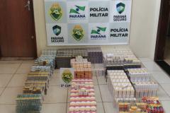 Carga de cigarros é recuperada e dois homens são presos por policiais militares no Noroeste do estado