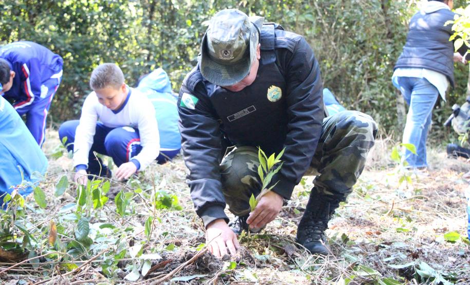 O plantio na Grande Reserva Mata Atlântica, não poderia ser mais simbólica
